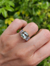 Load image into Gallery viewer, 1522: Vintage: 9ct Gold Large Cushion Cut Mint Green Amethyst Tanzanites Cocktail Ring- exceptional