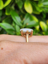 Load image into Gallery viewer, 1847: Vintage; 9ct Gold Oval Cabochon White Opal Solitaire- lovely colour play