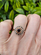 Cargar imagen en el visor de la galería, 1028: Antique: 15ct White Gold Garnet Art Deco Target  Ring- Pre-1932 -remarkable