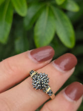 Load image into Gallery viewer, 2169: Vintage: 9ct Gold Pave Set Black Diamonds Signet/Stacker Ring- 0.5ct natural black diamonds