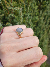 Load image into Gallery viewer, 6036 Vintage: 9ct Gold Large White Moonstone Sapphire Accents Cocktail Ring