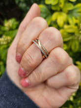 Load image into Gallery viewer, 6356 Vintage: 9ct Rose Gold 40 Diamonds Openwork Dress Ring