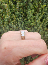 Load image into Gallery viewer, 6336 Vintage; 9ct Gold 5 White Opals Dress Ring-From 1972