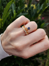 Cargar imagen en el visor de la galería, 1446: Vintage: Rare 18ct Rose Gold Sapphire Diamonds Tiara Ring- UPDATED