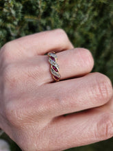 Cargar imagen en el visor de la galería, 1165: Vintage: 9ct Gold Rubies Diamonds Dress/Stacker Ring - sparkling symmetry