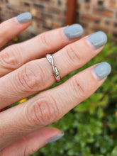 Load image into Gallery viewer, 1653:   Vintage: Platinum 6 Diamonds Stacker Band Ring- pristine and sparkling