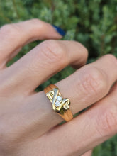 Load image into Gallery viewer, 1937: Vintage: 22ct Gold twin Natural Diamonds Fancy Signet Ring