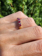 Load image into Gallery viewer, 1990: Vintage: 18ct Gold Rubies Diamonds Half-Eternity/Stacker Ring- picture perfect