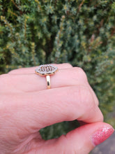 Load image into Gallery viewer, 6349 Vintage: 9ct Gold 72 Champagne & White Diamonds (1ct) Flower Head Ring