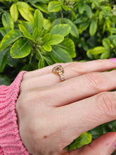 Load image into Gallery viewer, 6326 Vintage: 9ct Gold Violet Blue Tanzanites Heart- Set Ring