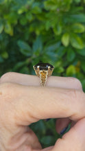 Cargar imagen en el visor de la galería, 2331 Vintage: 9ct Gold Large Cognac Smokey Quartz Ring- From 1972- Statement