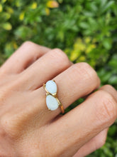 Load image into Gallery viewer, 1852: Vintage; 9ct Gold White Opals Cross-Over Stacker Ring- Symbolic beauty