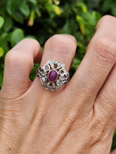 Load image into Gallery viewer, 6172: Antique: 18ct Gold 7 Rubies 10 Diamonds Statement Cluster Ring- Extraordinary