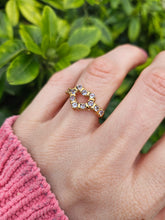 Load image into Gallery viewer, 6326 Vintage: 9ct Gold Violet Blue Tanzanites Heart- Set Ring