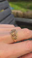 Load image into Gallery viewer, 6279 Vintage: 9ct Gold 17 Champagne Natural Diamonds Geometric Cluster Ring