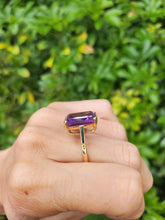 Load image into Gallery viewer, 1693:Vintage; 9ct Gold Large Emerald Cut Alexandrite Cocktail Ring- Exceptional