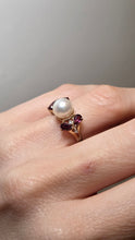 Load image into Gallery viewer, 2640: Vintage 9ct Gold Pearl, Almandine, Garnets Diamonds Dress Ring