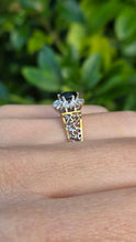 Load image into Gallery viewer, 2206 Vintage: 18ct Gold French Blue Sapphire 10 Natural Diamonds Dress Ring- From 1973