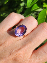 Load image into Gallery viewer, 1909- Vintage: 9ct Gold Lilac Amethyst Cocktail Ring- From 1964