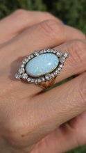 Load image into Gallery viewer, 2358 Victorian: 18ct Gold Opal Round Old Cut Diamonds (1.42ct) Cluster Ring