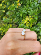 Load image into Gallery viewer, 1852: Vintage; 9ct Gold White Opals Cross-Over Stacker Ring- Symbolic beauty