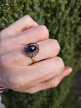 Load image into Gallery viewer, 6014 Vintage & Rare: 9ct Gold Large Blue Sapphire "Carbuncle" Solitaire- from 1978