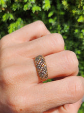 Load image into Gallery viewer, 1570: Vintage: 9ct Gold Champagne & White Diamonds Ring- 75 sparkling, natural diamonds