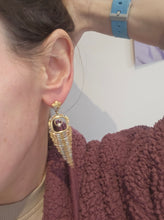 Load image into Gallery viewer, 0834:Vintage: Iconic 18ct Mixed Gold Chandelier Stud Drop Earrings (11.2grams)