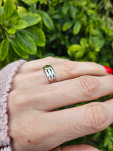 Load image into Gallery viewer, 1260:Vintage: 9ct White Gold Round Cut Peridot Signet Ring- crisp, clean; eye candy