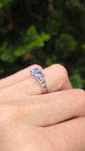 Load image into Gallery viewer, 2404 Vintage: 9ct White Gold Light Blue Sapphires Dress Ring