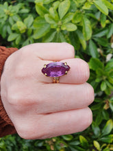 Load image into Gallery viewer, 7324 Vintage & Rare: Egyptian 18ct Gold Marquise Cut  Purple Sapphire