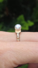 Load image into Gallery viewer, 2313 Vintage 14ct Single Cultured Pearl Ring- Adjustable