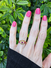 Cargar imagen en el visor de la galería, 0668: Antique: 18ct Gold Rubies Diamonds Dress Ring- Date- Mark 1911