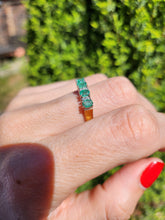 Load image into Gallery viewer, 6080 Vintage 18ct Emeralds Brilliant round cut Diamonds Eternity Rind