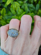 Cargar imagen en el visor de la galería, 0522: 9ct Gold Violet Blue Tanzanites  Statement Cocktail Ring
