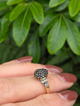 Load image into Gallery viewer, 2169: Vintage: 9ct Gold Pave Set Black Diamonds Signet/Stacker Ring- 0.5ct natural black diamonds
