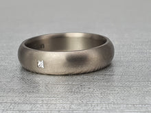 Load image into Gallery viewer, 2912: Vintage: Rare Titanium & Princes Cut Diamond Solitaire Band - strong design – superb condition