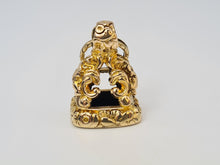 Load image into Gallery viewer, 4317: Antique; Heavy 9ct Gold Fob Seal Pendant with Split Ring Loop-