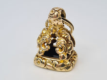 Load image into Gallery viewer, 4317: Antique; Heavy 9ct Gold Fob Seal Pendant with Split Ring Loop-