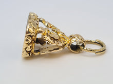 Load image into Gallery viewer, 4317: Antique; Heavy 9ct Gold Fob Seal Pendant with Split Ring Loop-