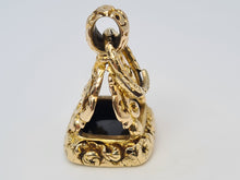 Load image into Gallery viewer, 4317: Antique; Heavy 9ct Gold Fob Seal Pendant with Split Ring Loop-