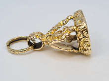 Load image into Gallery viewer, 4317: Antique; Heavy 9ct Gold Fob Seal Pendant with Split Ring Loop-