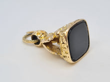 Load image into Gallery viewer, 4317: Antique; Heavy 9ct Gold Fob Seal Pendant with Split Ring Loop-