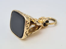 Load image into Gallery viewer, 4317: Antique; Heavy 9ct Gold Fob Seal Pendant with Split Ring Loop-
