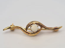 Load image into Gallery viewer, 4879: Vintage: Neat & Petite cabochon White Opal Pin Brooch- excellent