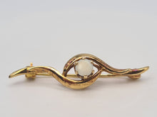Load image into Gallery viewer, 4879: Vintage: Neat & Petite cabochon White Opal Pin Brooch- excellent