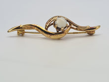 Load image into Gallery viewer, 4879: Vintage: Neat & Petite cabochon White Opal Pin Brooch- excellent