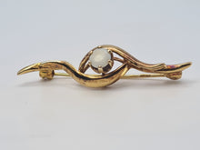Load image into Gallery viewer, 4879: Vintage: Neat & Petite cabochon White Opal Pin Brooch- excellent