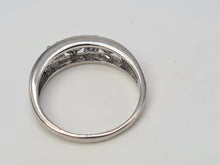 Load image into Gallery viewer, 4942: Vintage: 9ct White Gold Tanzanite Diamonds "Love Heart" Ring- crisp condition