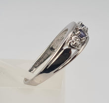 Load image into Gallery viewer, 4942: Vintage: 9ct White Gold Tanzanite Diamonds "Love Heart" Ring- crisp condition